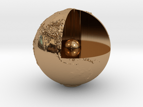 Earth with relief in Polished Brass