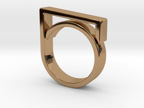 Adjustable ring for men. Model 1. in Polished Brass