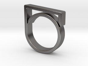 Adjustable ring for men. Model 1. in Polished Nickel Steel