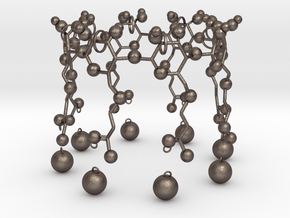 Sugammadex(with ring) in Polished Bronzed Silver Steel