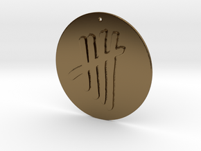 Tally Mark Pendant style 2 in Polished Bronze