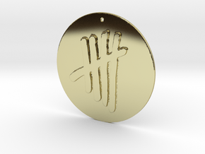 Tally Mark Pendant style 2 in 18k Gold Plated Brass