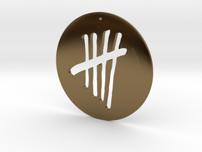 Tally Mark Pendant style 1 in Polished Bronze