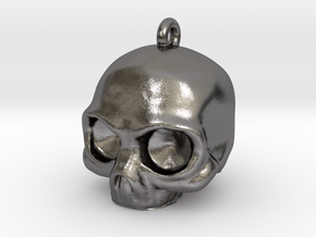Skull Pendant in Polished Nickel Steel