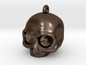 Skull Pendant in Polished Bronze Steel