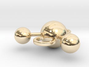 water molecule bead in 14k Gold Plated Brass