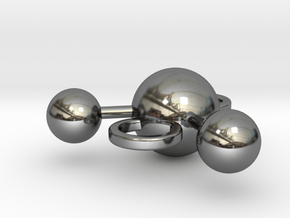 water molecule bead in Fine Detail Polished Silver