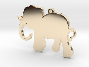 Elephant Necklace Pendant in 14K Yellow Gold