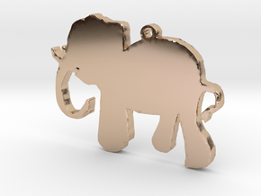 Elephant Necklace Pendant in 14k Rose Gold Plated Brass