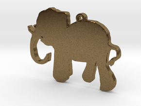 Elephant Necklace Pendant in Natural Bronze