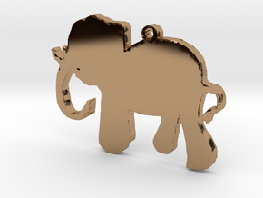 Elephant Necklace Pendant in Polished Brass