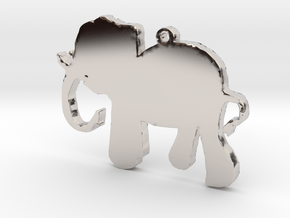 Elephant Necklace Pendant in Rhodium Plated Brass