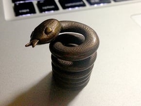 Spiraling Snake Ashtray Cigarette Stubber in Natural Bronze