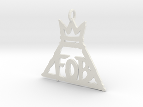 FOB 1 Inch necklace pendant in White Natural Versatile Plastic