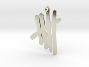 Tally Mark Emblem 1 Inch tall in 14k White Gold