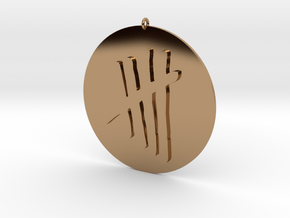 Tally Mark Emblem 2 Inch Pendant in Polished Brass