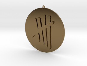 Tally Mark Emblem 2 Inch Pendant in Polished Bronze