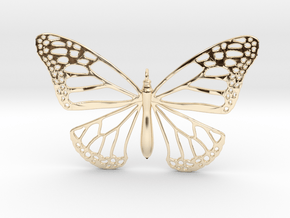 Smooth Monarch Pendant in 14k Gold Plated Brass