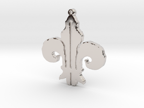 Fleurdelis Necklace Pendant in Platinum