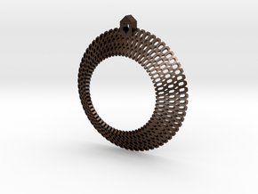 Crochet Pendant (steel and plastic) in Polished Bronze Steel