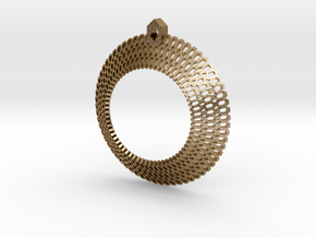 Crochet Pendant (steel and plastic) in Polished Gold Steel