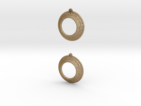 Crochet Earrings (steel and plastic). in Polished Gold Steel