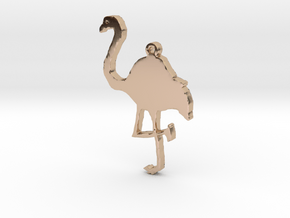 Flamingo Necklace Pendant in 14k Rose Gold Plated Brass