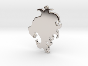 Roaring Lion Necklace Pendant in Rhodium Plated Brass