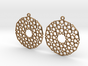 Earrings with mosaics in Polished Brass