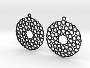 Earrings with mosaics in Polished and Bronzed Black Steel