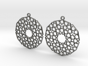 Earrings with mosaics in Polished Silver