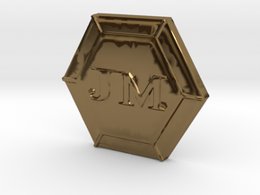 JM's Personal Logo and Board Game Lager in Polished Bronze