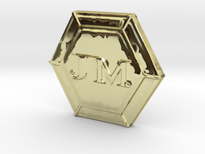 JM's Personal Logo and Board Game Lager in 18k Gold Plated Brass