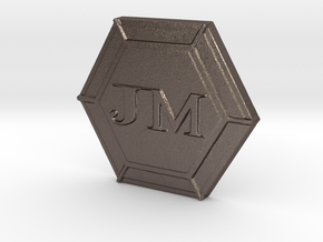JM's Personal Logo and Board Game Lager in Polished Bronzed Silver Steel