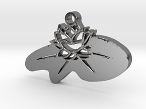 Zen Lotus Pendant in Polished Silver