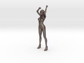 RacingGirl Stand 54mm in Polished Bronzed Silver Steel