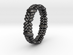 The Pebble Ring Size 5 other sizes too in Polished and Bronzed Black Steel