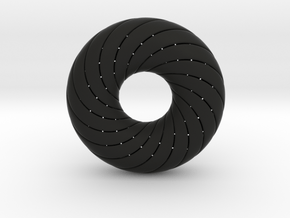 0172 8-Torus [2-2-4-4] (n=8, 5.0cm)  in Black Natural Versatile Plastic