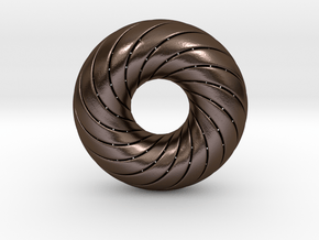 0172 8-Torus [2-2-4-4] (n=8, 5.0cm)  in Polished Bronze Steel