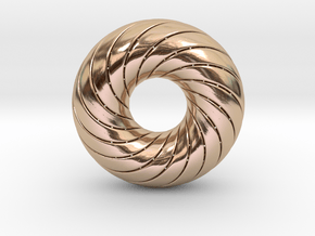 0172 8-Torus [2-2-4-4] (n=8, 5.0cm)  in 14k Rose Gold Plated Brass