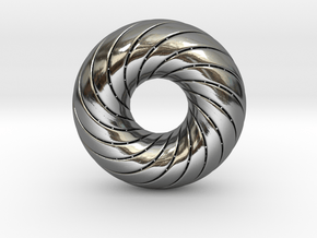0172 8-Torus [2-2-4-4] (n=8, 5.0cm)  in Fine Detail Polished Silver