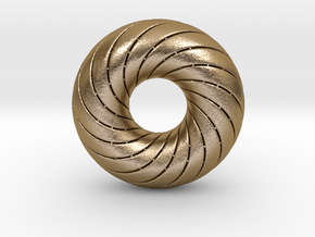 0172 8-Torus [2-2-4-4] (n=8, 5.0cm)  in Polished Gold Steel