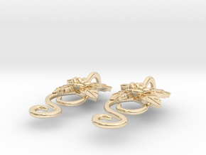 Rose Earrings in 14k Gold Plated Brass