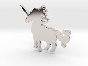 Unicorn Necklace Pendant in Platinum