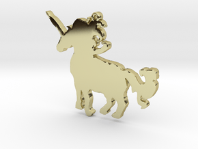Unicorn Necklace Pendant in 18k Gold Plated Brass