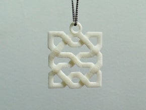 Alhambra Pendant - Islamic Filigree in White Natural Versatile Plastic