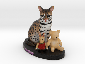 Custom Cat Figurine - Doodie in Full Color Sandstone
