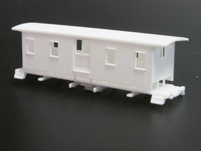 HOn30 30ft Baggage Car A in White Natural Versatile Plastic
