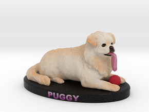 Custom Dog Figurine - Puggy in Full Color Sandstone