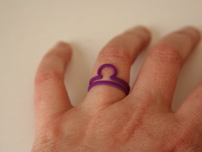 Libra Symbol Ring in Purple Processed Versatile Plastic